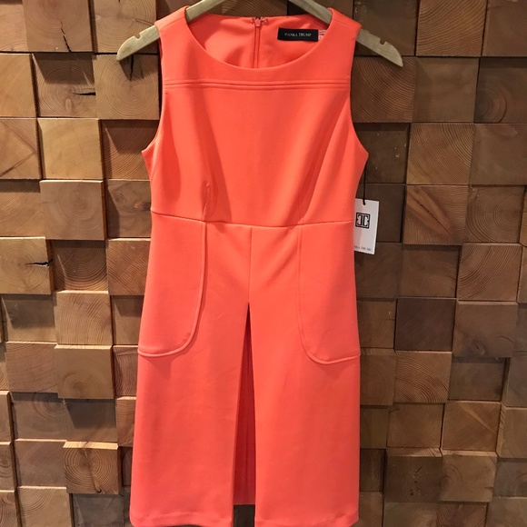Ivanka Trump Coral Pleated Dress - Picture 1 of 6